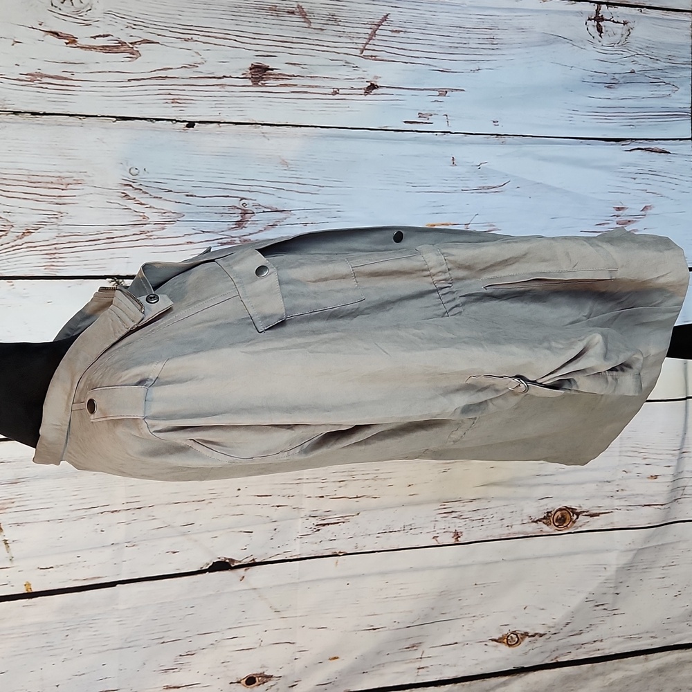 Staccato Dove Gray Shacket Duster Utility Jacket L - Picture 9 of 15